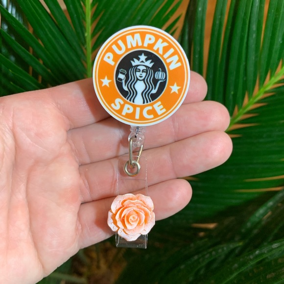 Pumpkin Spice Badge Holder - Picture 1 of 4